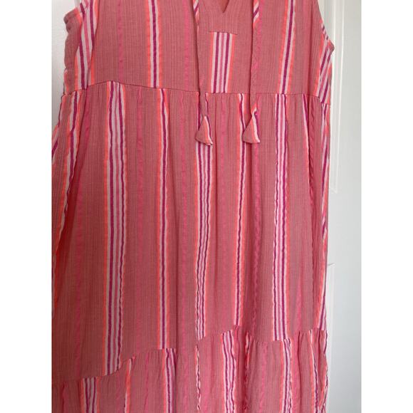 Vineyard Vines Women's Sleeveless Striped Neon Pop Maxi Midi Dress Size Large L - Picture 7 of 14